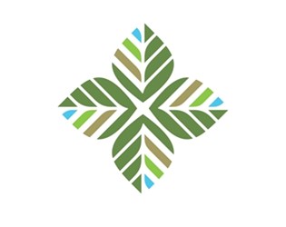New LCFPD logo. Leaf shape with 4 colors, dark green, brown, light green, and blue.