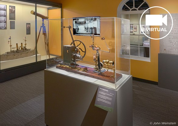 Antique magniscope on display at the Dunn Museum.
