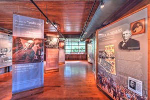 Museum display of Adlai E. Stevenson memorabilia.