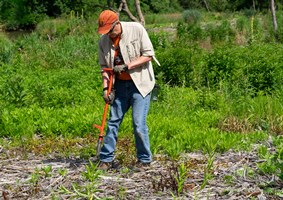 Restoration Workday volunteer planting.