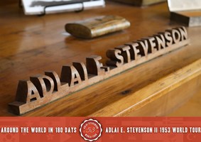 Photo of Adlai E. Stevensons office desk in his home