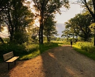 Man walking on trail