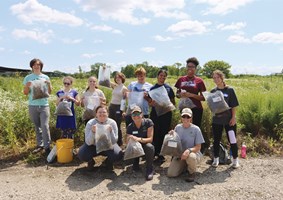 Large group of Conservation Explorers students together taking a photograph.