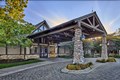 Beautiful stone pillars in front of The Lodge at Thunderhawk Golf Club.