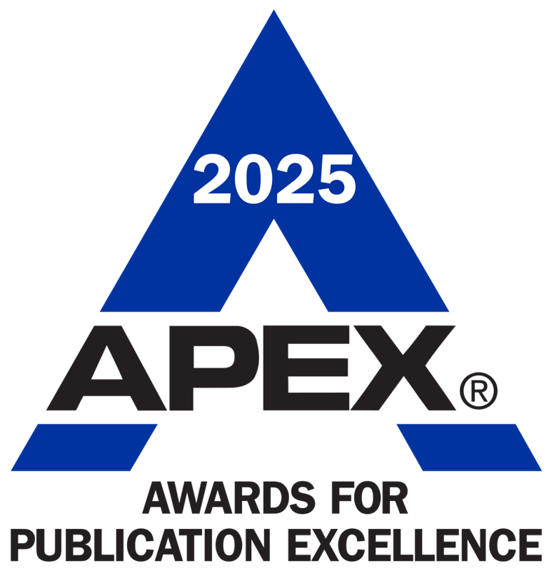 Apex 2025 Awards for Publication Excellence logo, blue triangle with text reading 2025 APEX Awards for Publication Excellence.